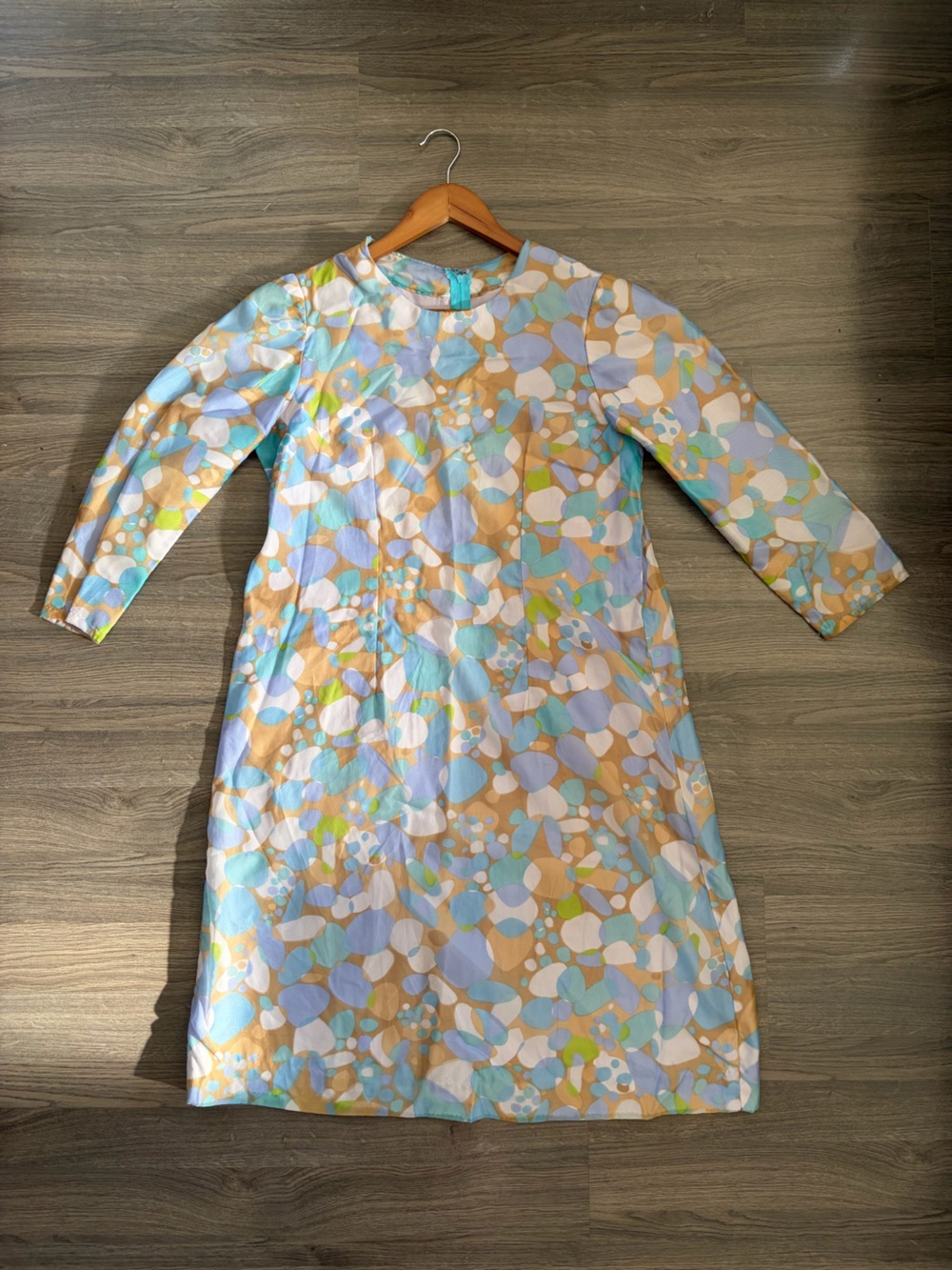 Vintage 60s Mod Shift Dress Long Sleeve